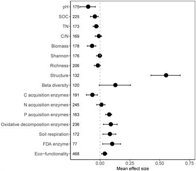 Soil microbial community parameters affected by microplastics and other plastic residues